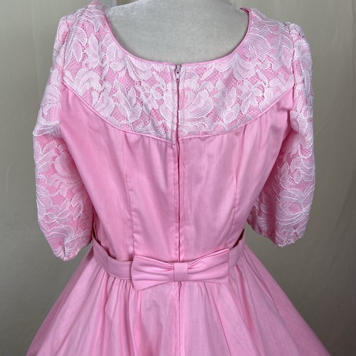 Vestido de baile cuadrado Co rosa blanco superpuesto cinturón a juego talla 16 - Imagen 8 de 12