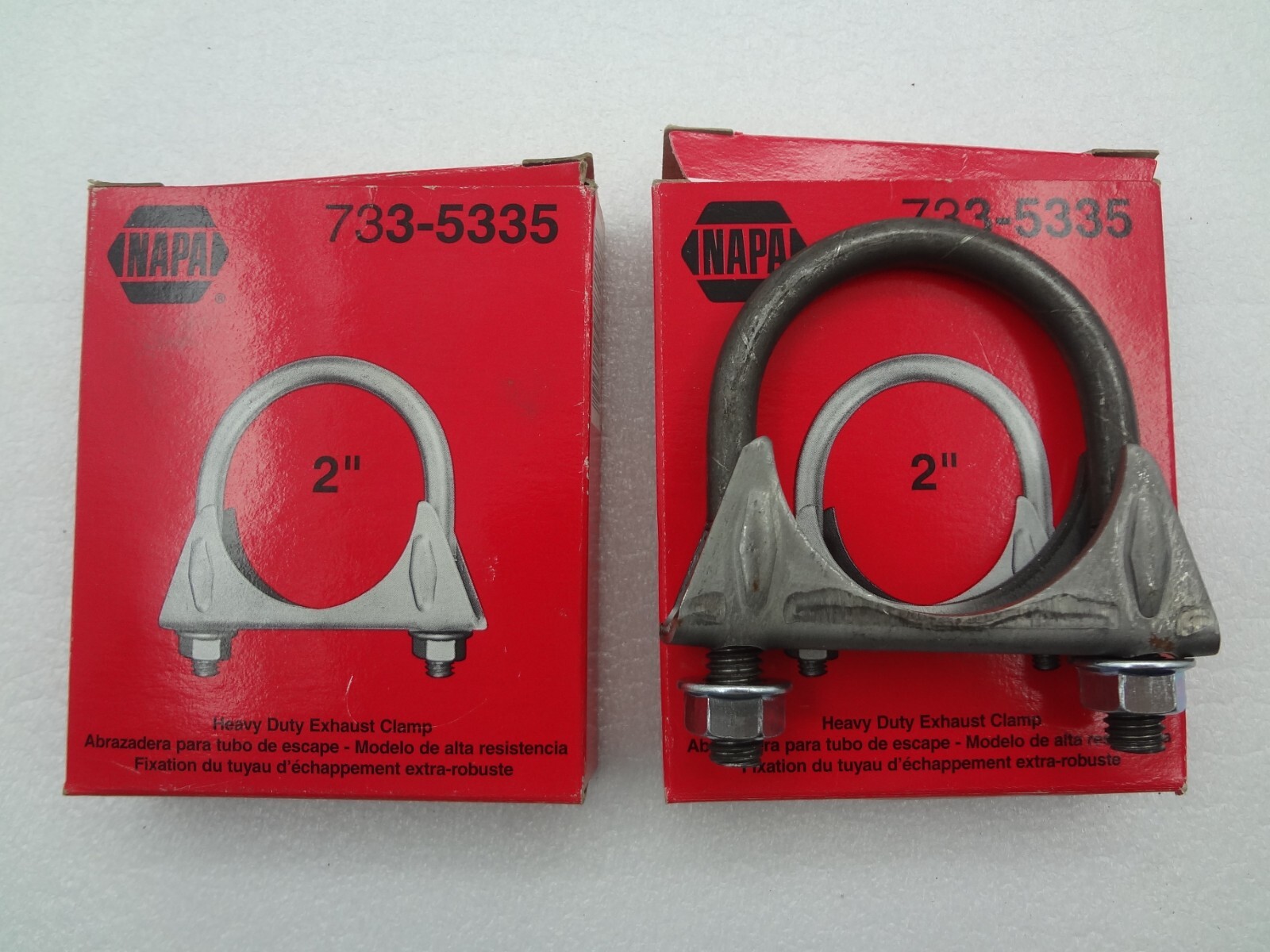 2x NAPA Heavy Duty Exhaust Clamps 7335335 2 inch 3/8 Saddle Hanger
