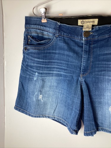 Democracy Shorts Women’s Blue Denim AB Technology Sz 16 Stretch Bermuda Stretch - Imagen 2 de 6