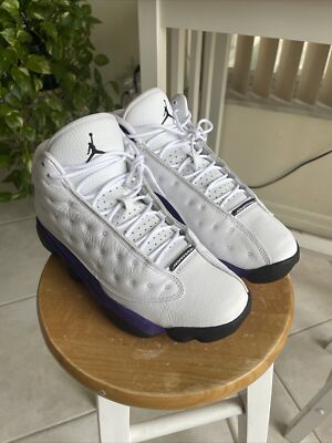 Nike Air Jordan 13 Retro Lakers Purple White 414571-105 Men's Size