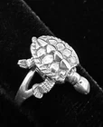 Vintage Sterling Silver .925 Turtle Tortoise Ring Size 6.75 Moveable Head Legs