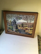 Original oil on board artist Arthur Walls vintage/ antique Western Hills MA