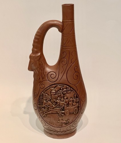 Georgian Royal Collection Khvanchkara Red Wine Ceramic Clay Wine Jar Signed - 第 10/16 張圖片