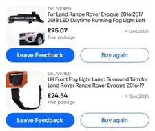 LandRover Evoke 2016/17/18 Front Near Side Trim & Fog Light