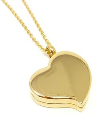 Heart Pill Necklace - Polished Heart Locket with Strong Magnetic Closure GOLD