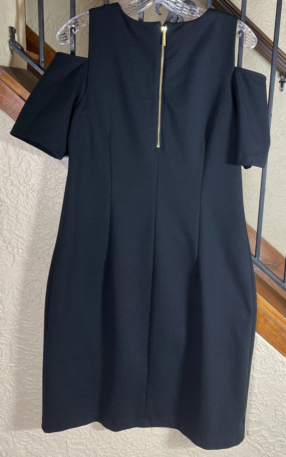 Michael Kors abito tubino nero manica corta spalle fredde donna M