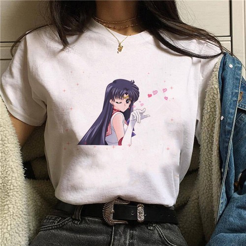 NEW summer Harajuku Sailor Moon Tshirt Cartoon Cat Printed Womens T Shirt - Picture 2 of 18