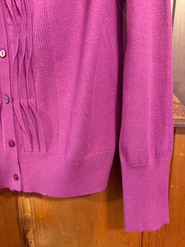 Joseph A - Woman’s Cardigan, Round Neck, solid, Purple/Fushia - Sz L - Picture 5 of 8