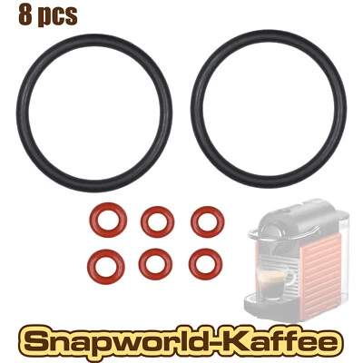 SNAPWORLD-KAFFEE 8x Dichtung O-Ring für Nespresso Delonghi Krups Pixie Inissia EN80 XN100 Essenza