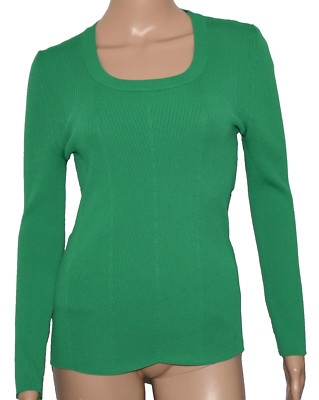 NWOT MSGM Milano Green Long Sleeve Stretchy Knit Sweater Top Size M