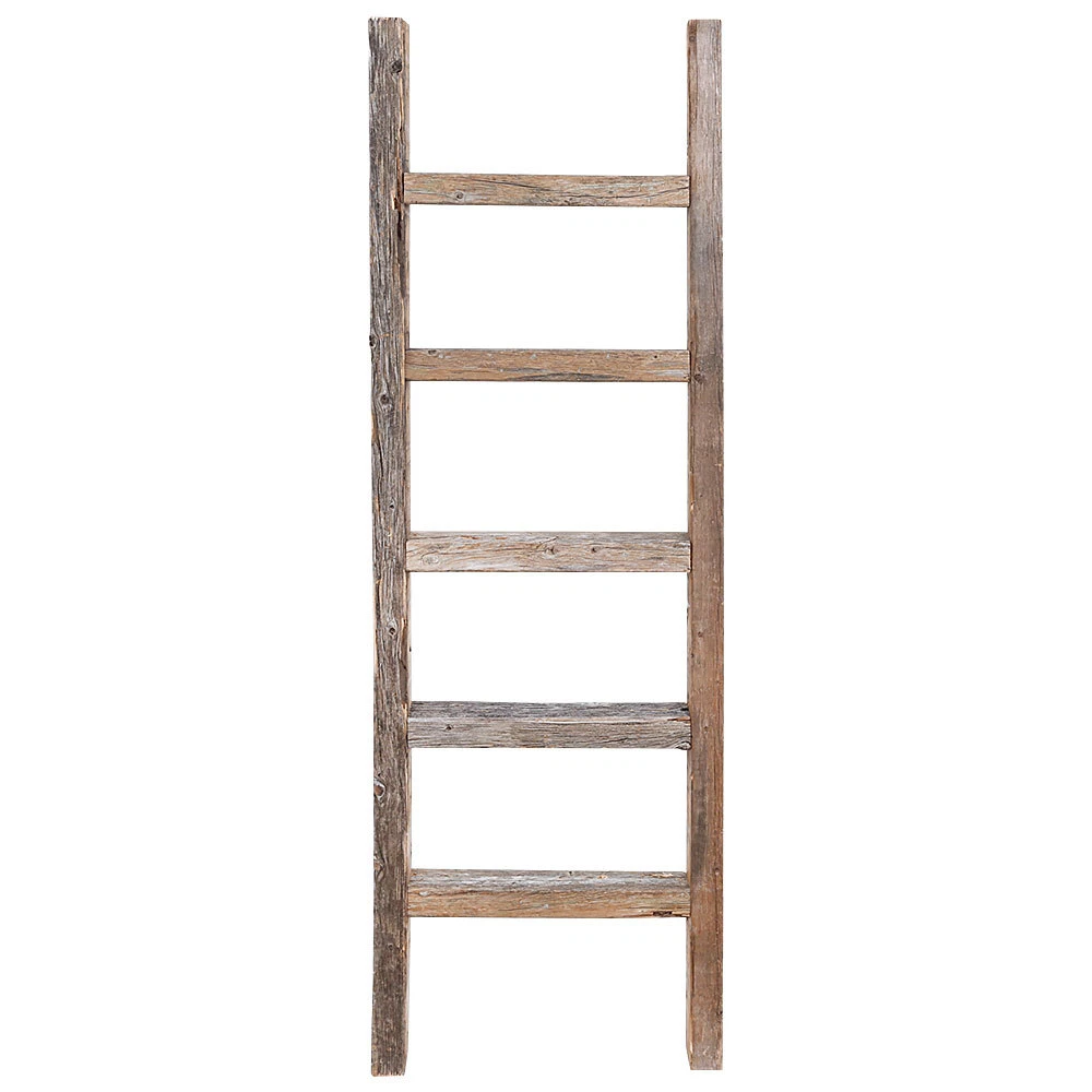 Decorative Ladder Reclaimed Old Wooden Ladder 4 Foot Rustic Barn Wood