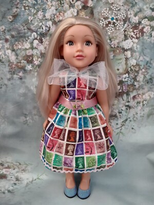 18 Zoll Puppenkleidung passt American Girl/Our Generation Puppen - Our Queen Stempel Kleid