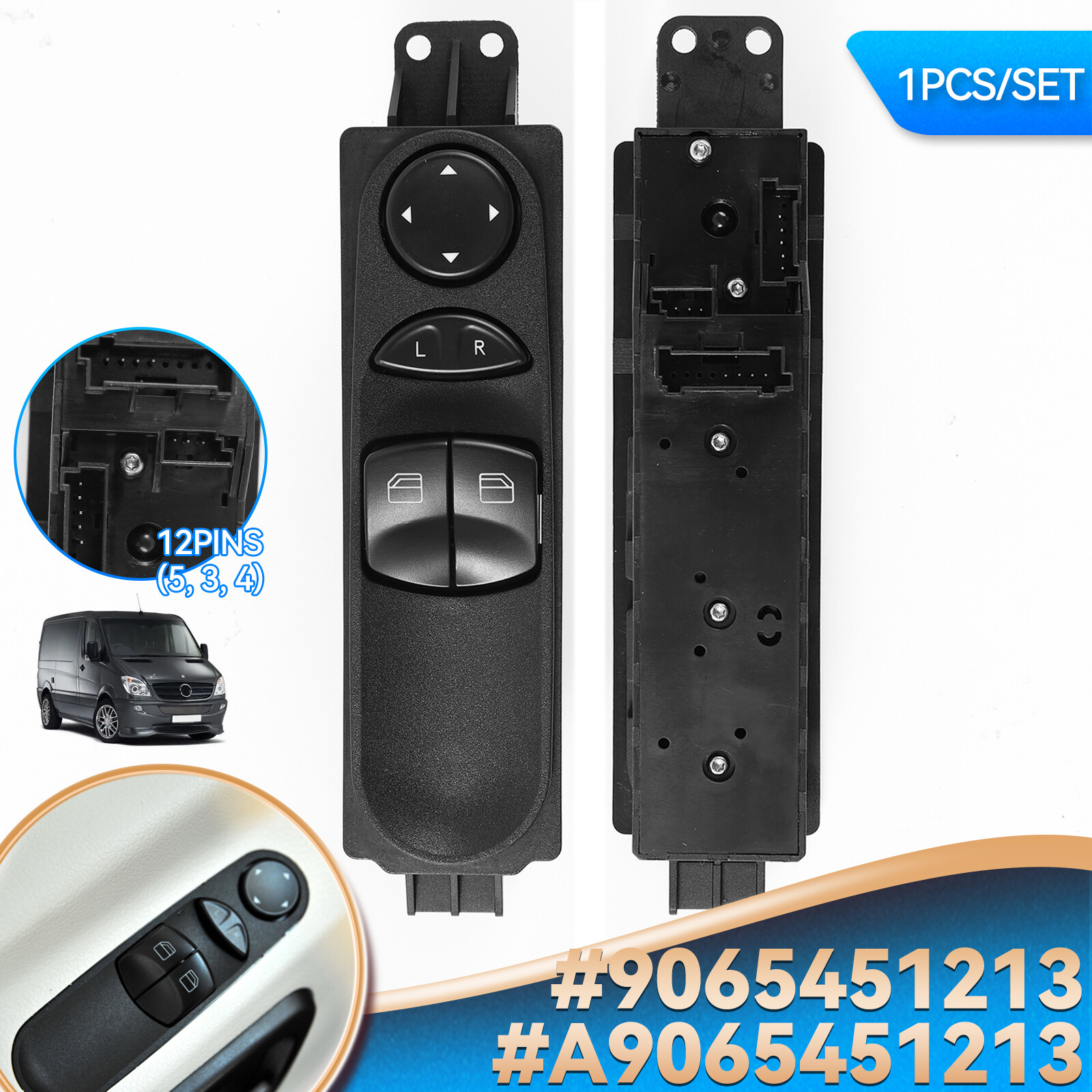 For Mercedes Benz Sprinter 2500 3500 Driver Side Master Window Control Switch;