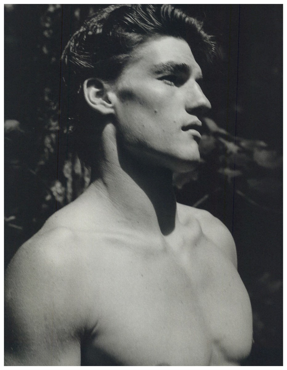 1990 Bruce Weber Nude Male Model Bare Chest Portrait Art Photo