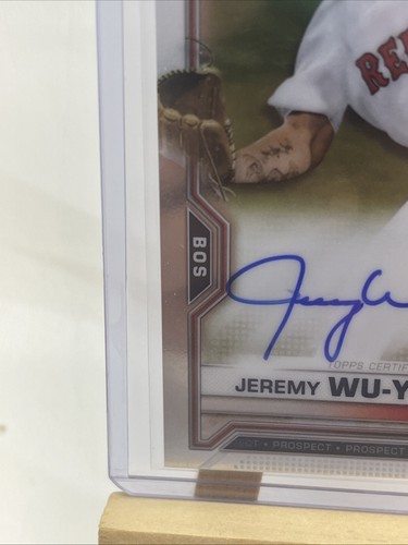 2021 Bowman Chrome Jeremy Wu-Yelland Prospects Auto Autograph AA186 - RED SOX - Picture 3 of 6