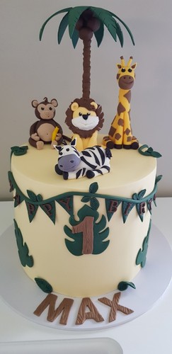 4xjungle/safari edible cake toppers and jungle leaves lion/monkey/ zebra/giraffe - Picture 7 of 11