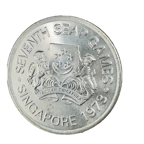Singapore 5 Dollars 1973 SEAP Games Silver BU | eBay