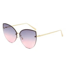 Chic Cat Eye Fashion Sunglasses for Women, UVA & UVB Protection Rimless Shades
