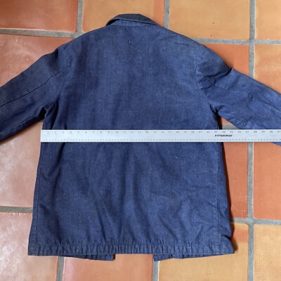 Vintage Men's 1950s Wool Blanket Lined Blue Denim Prison