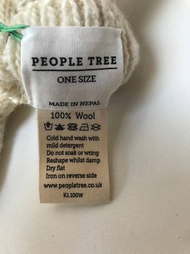PEOPLE TREE Cream Knitted Gloves Hand Wool Bobble Mittens Fair Trade £29 - Picture 8 of 8