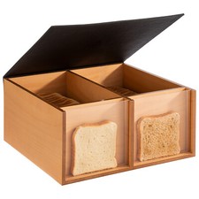 APS Toast Box, Brotkasten, Brotkiste, Eichenholz, 2 F?cher, Sichtfenster