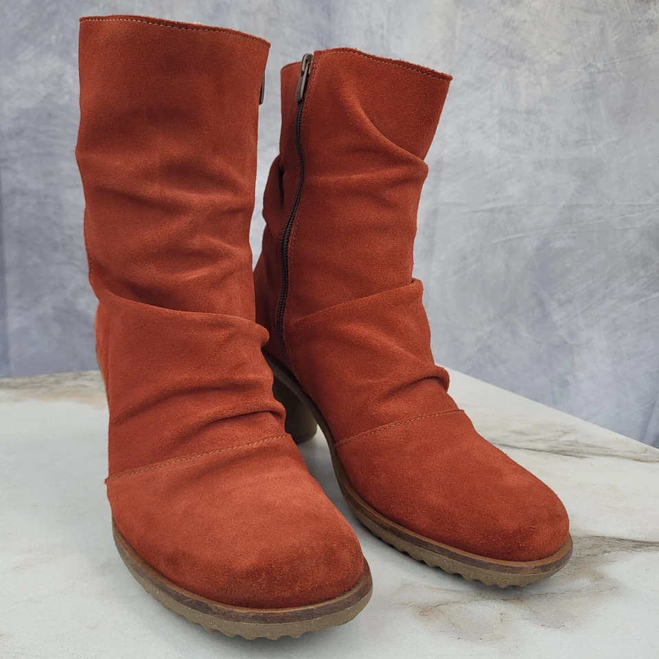 El Naturalista Trivia Slouchy Suede Boots Women's Size 42 Red - Image 2 of 4