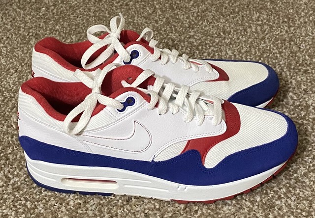 Nike Air Max 1 USA Size 12 Men Running White Red Deep Royal Blue Cj9927-100 for sale online | eBay