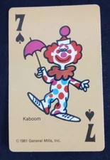 1981 General Mills Cereal Card Game Crazy Eights Kaboom 7 Spades