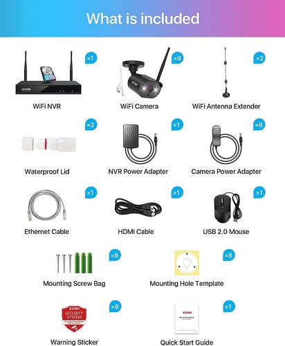 ZOSI 8CH 2K Wireless Security IP Camera System Outdoor AI Human Detection Audio - Picture 12 of 14