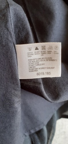 Kew Black Silk Cotton Dress UK12 V-Neck Sleeveless Full Skirt Lined Tie Back VGC - Picture 12 of 12