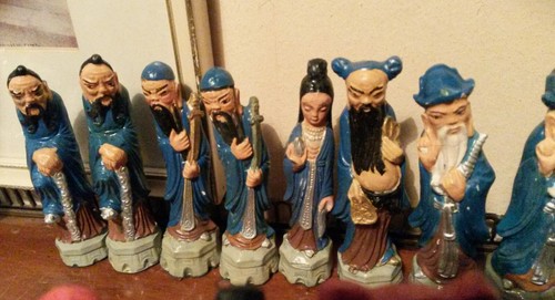 Vintage Chinese Oriental Hand Painted 32 Piece Ceramic Chess Set Warriors - Picture 8 of 12