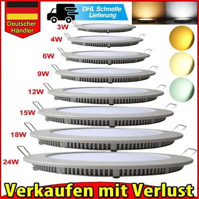 LED Panel Lampe Ultraslim Einbauleuchte Deckenleuchte mit Trafo UNTERPUTZ LAMPE