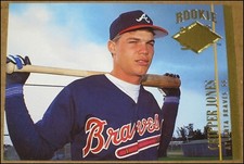 1994 Fleer Ultra Chipper Jones Baseball Rookie Card #152 Atlanta Braves RC NRMT. rookie card picture