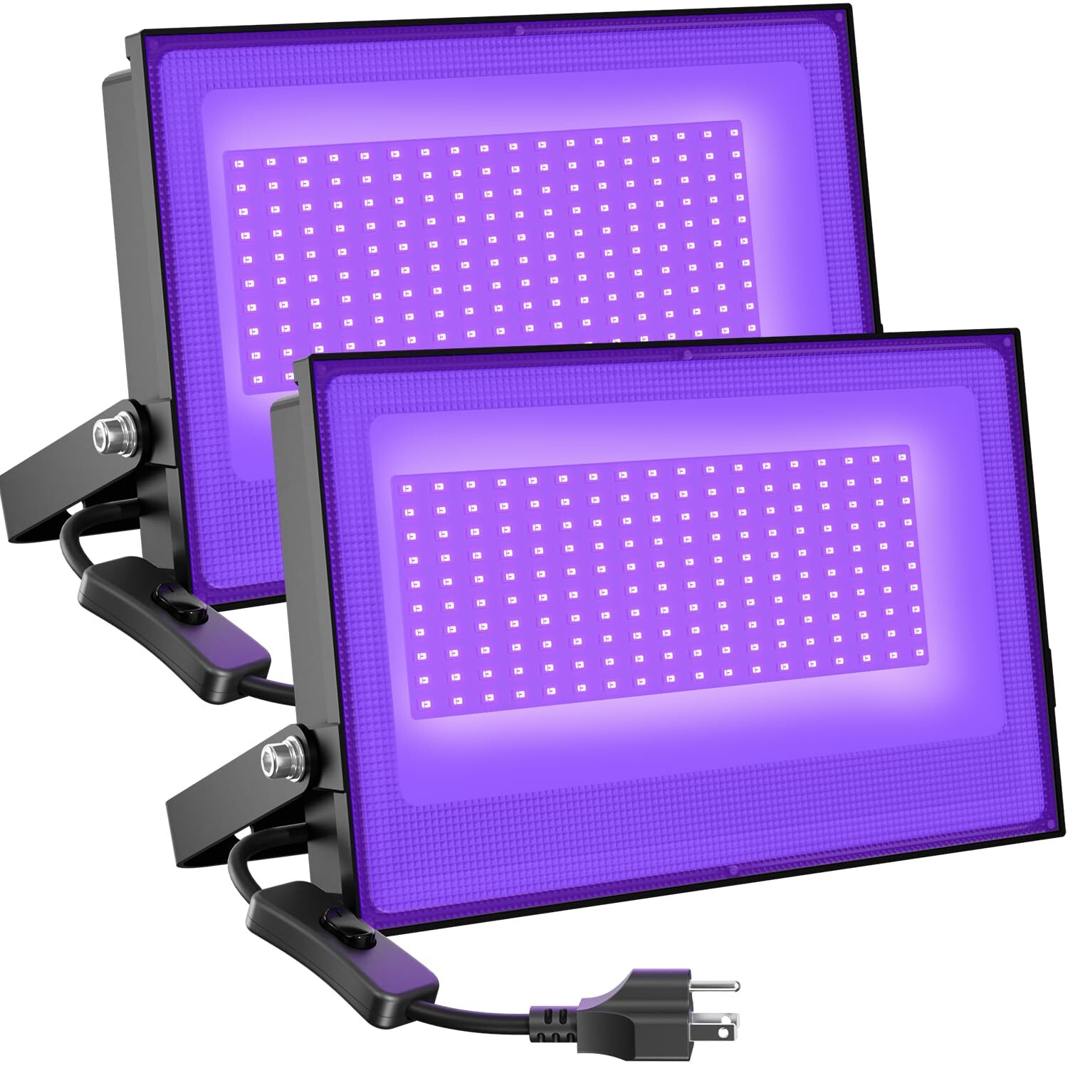 2 Pack 100W LED Black Light, Blacklight Flood Light with Plug, IP66 Waterproo...