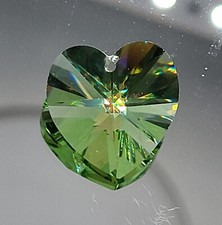 Swarovski Crystal Peridot Heart 6228 Pendant; 3 Sizes: 10mm, 14mm or 18mm