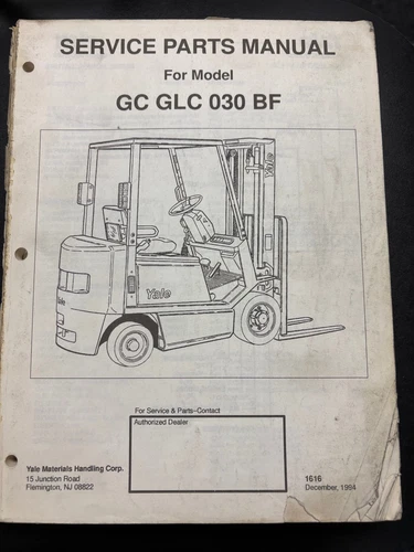 Yale Forklift Service Parts Manual GC030BF GLC030BF #1616