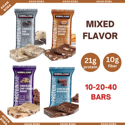 Kirkland Signature Protein Bar, Variety Pack choco peanut Cookies Cream, Brownie