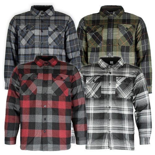 Maxxsel Men's Fleece Lined Button Front Side Pockets Flannel Plaid Shirt Jacket - Picture 1 of 13