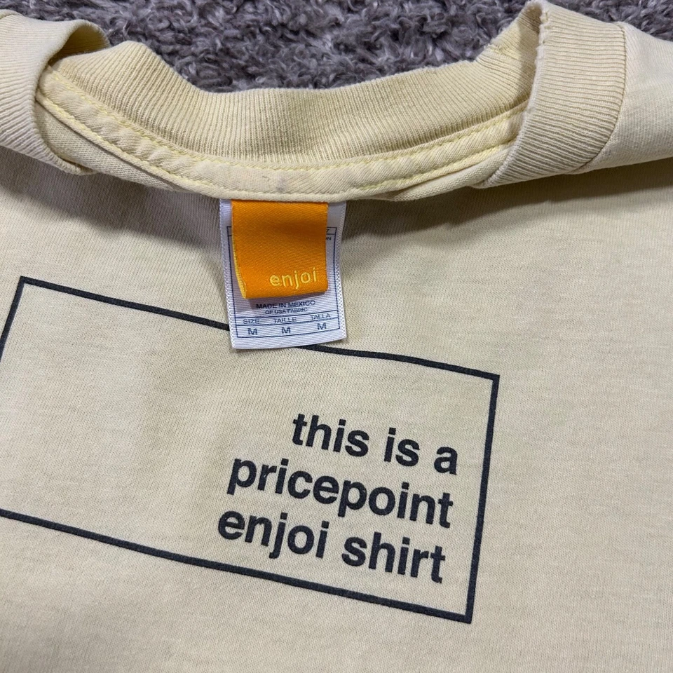 Camisa De Colección Enjoi Camiseta Gráfica Desteñida por el Sol Años 90 y2k Algodón Medio Amarillo Patín Foto 2 de 4