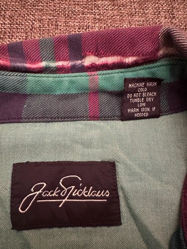 Jack Nicklaus Shirt Mens Adult XL Blue Purple Plaid Button Up Casual - Picture 4 of 7
