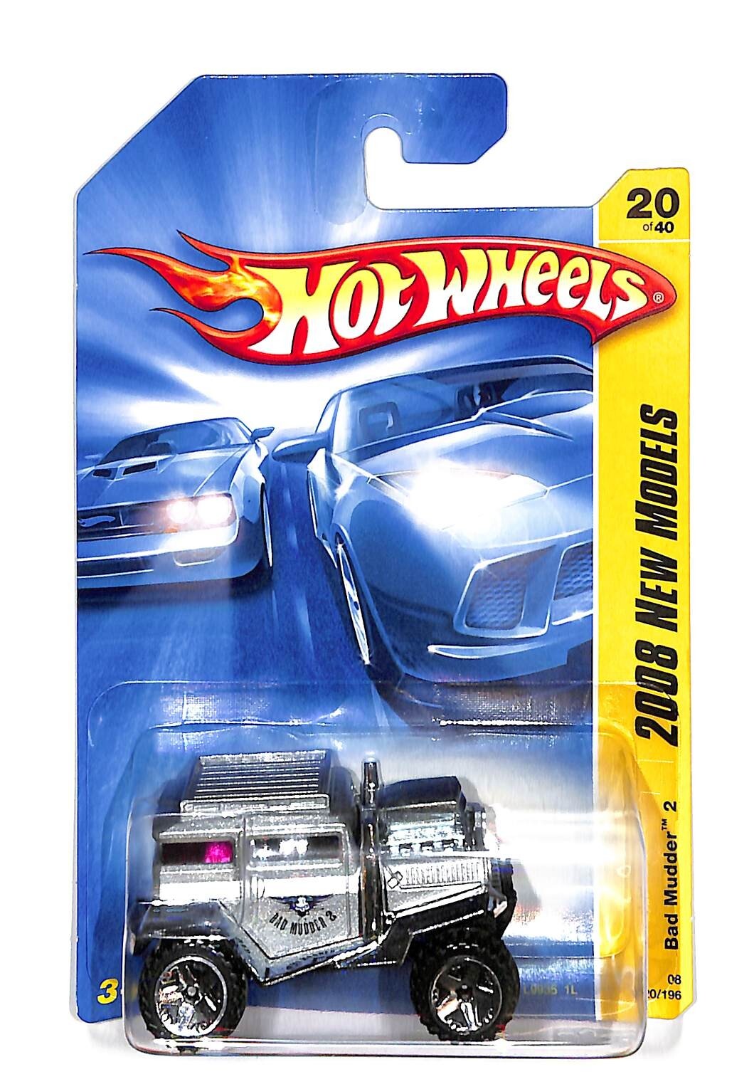 2008 Hot Wheels #20 New Models 20/40 BAD MUDDER 2 Silver Variation w/ORUT5 Spoke