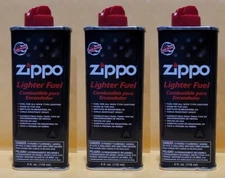 ZIPPO LIGHTER FUEL 4 oz 118 ml Lighter Fluid MADE IN USA **PACK OF 3**