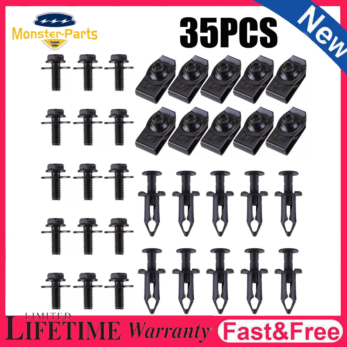 HEVLE 35PCS Engine Under Cover Splash Shield Body Bolts Screws, Bump HEVLE 35PCS Engine Under Cover Splash Shield Body Bolts Screws, Bump