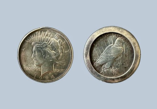 1924 Peace Dollar Sterlingsilber Vintage seltene Münze Schlüsselanhänger - Bild 5 von 5