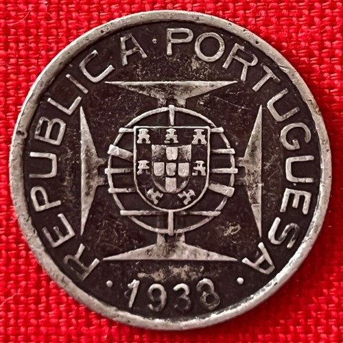 1938 Mozambique 5 Escudos Silver Coin KM# 69 - Bild 2 von 2