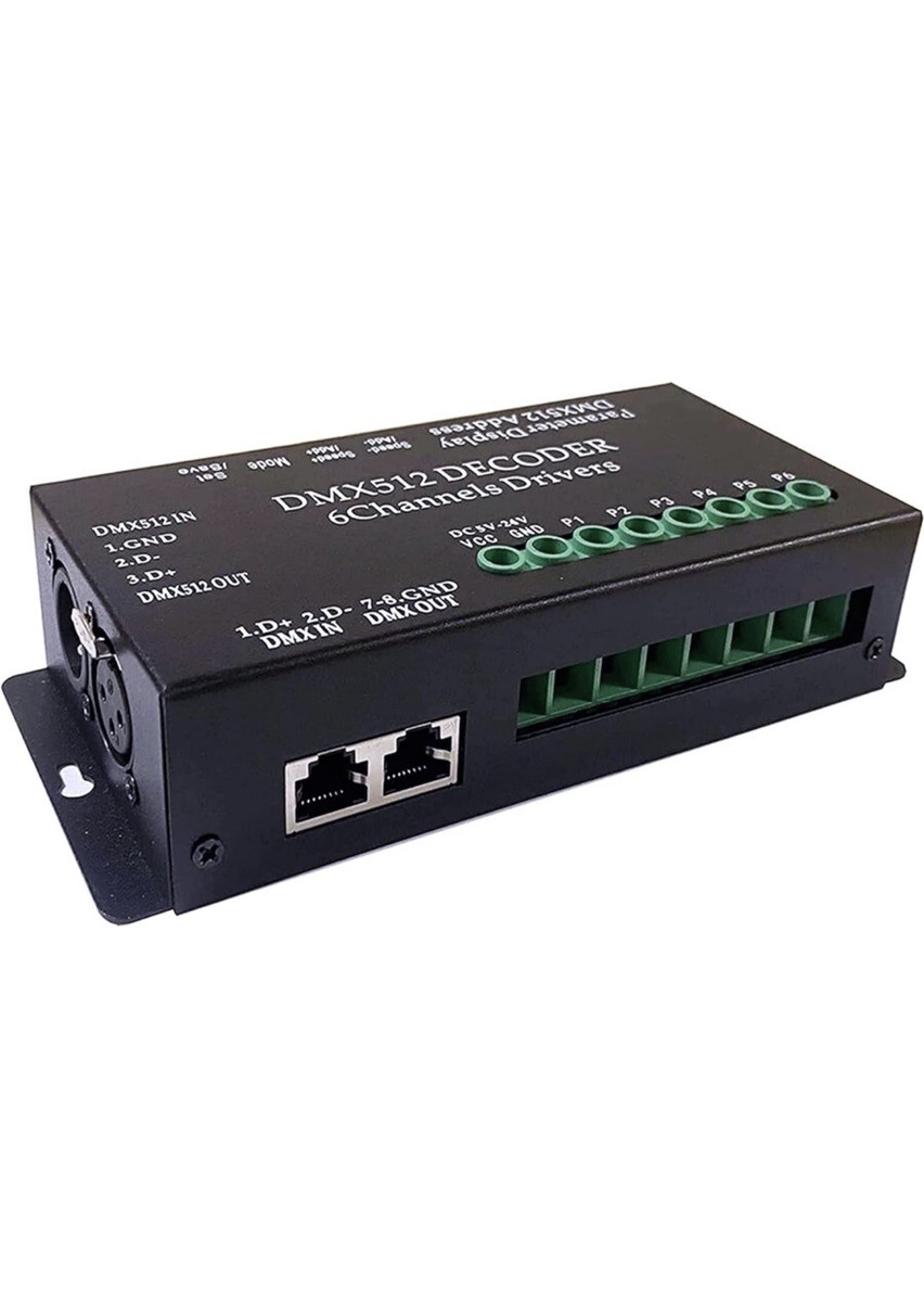 DMX 512 Digital Decoder 6 Channel Drivers 5-24 Volts RGB,RGBW