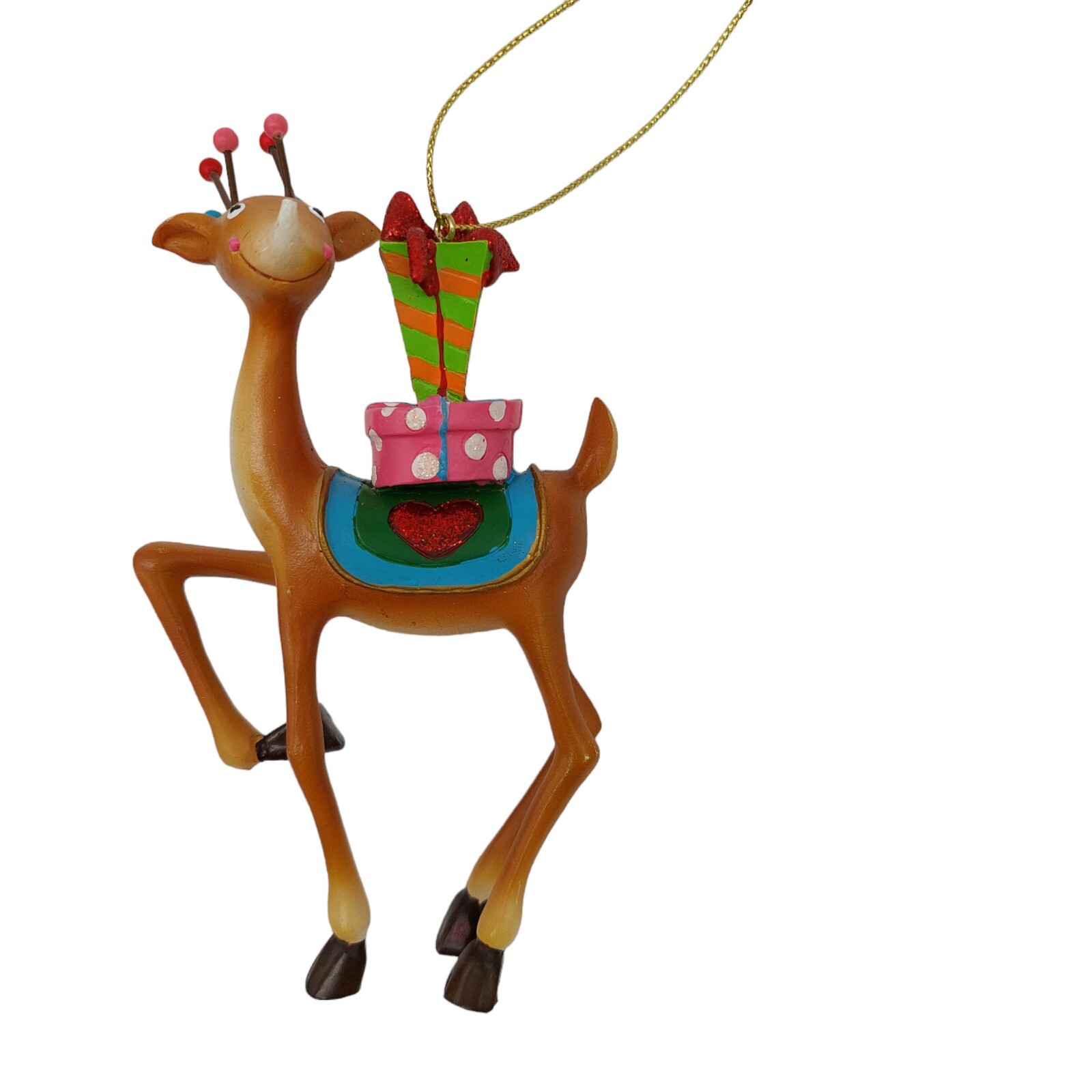 Reindeer Ornament Resin Presents