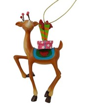Reindeer Ornament Resin Presents