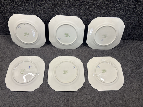 6 x Stunning Rare Shelley 11606 Small Square Plates - Queen Anne archway Roses - Picture 9 of 18