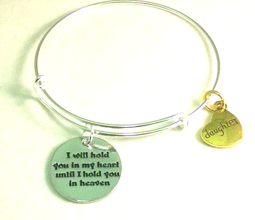 Daughter Memorial Charm Bracelet Loss of Daughter In Memory Jewelry For Mom - Imagen 3 de 3